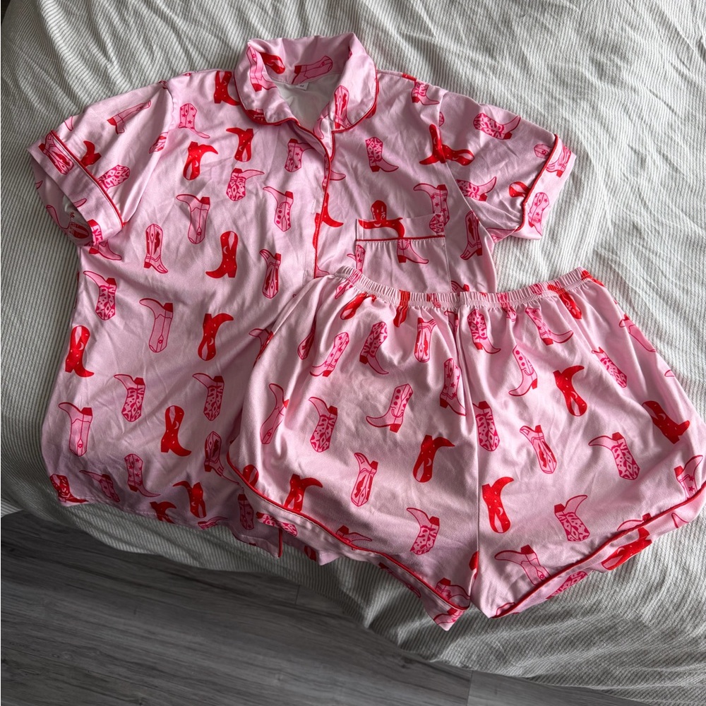 Pink and Red Pajama Set